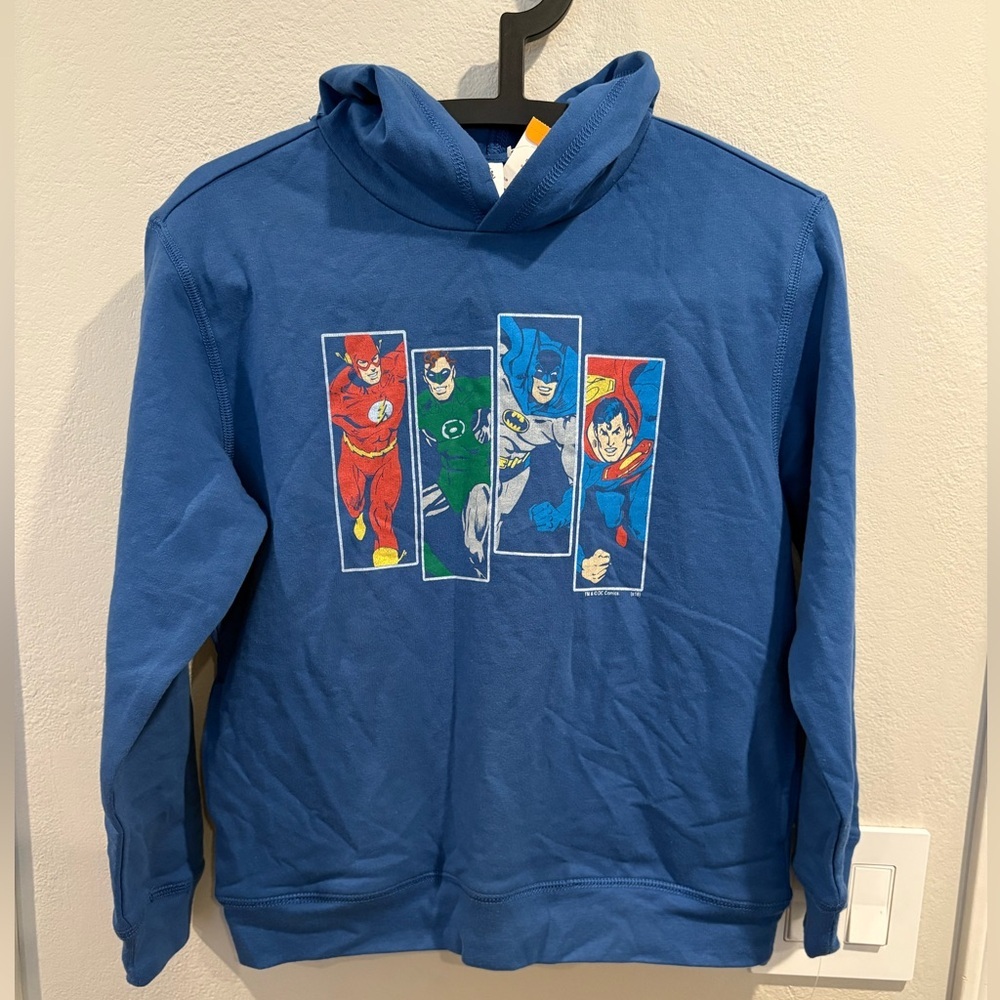 Gymboree DC Superheroes Hooded Sweatshirt Boys Size Large 10/12 NWT From 2016